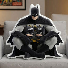 Load image into Gallery viewer, “Every Hero Needs Their Sidekicks” - Custom Shape Pillow for Dads - Personalized Gifts for Dads, Grandpas, and More Pillow PopCulturePrints
