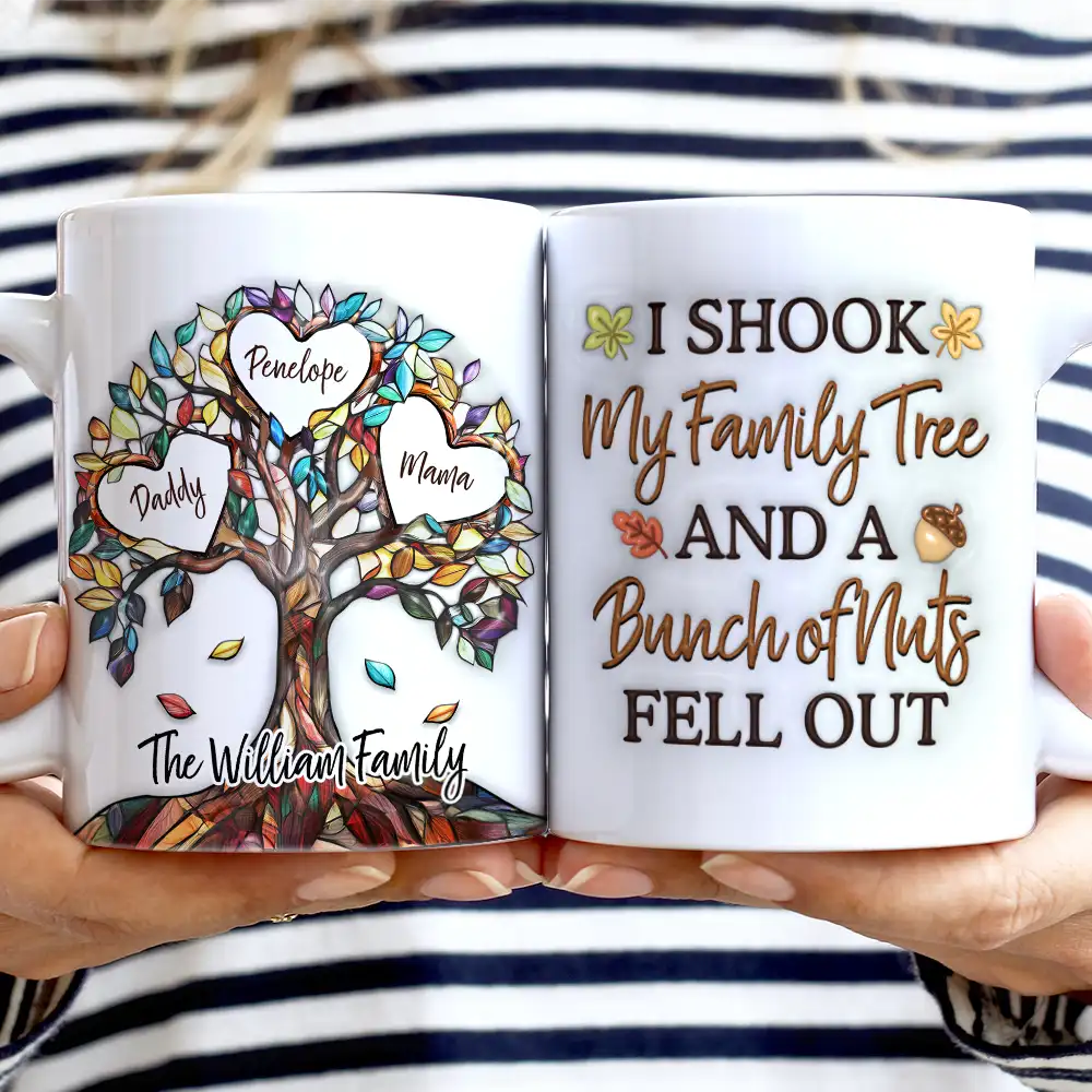 I Shook My Family Tree - Personalized 3D Inflated Effect Mug for Mom, Dad, and Grandma Mug PopCulturePrints