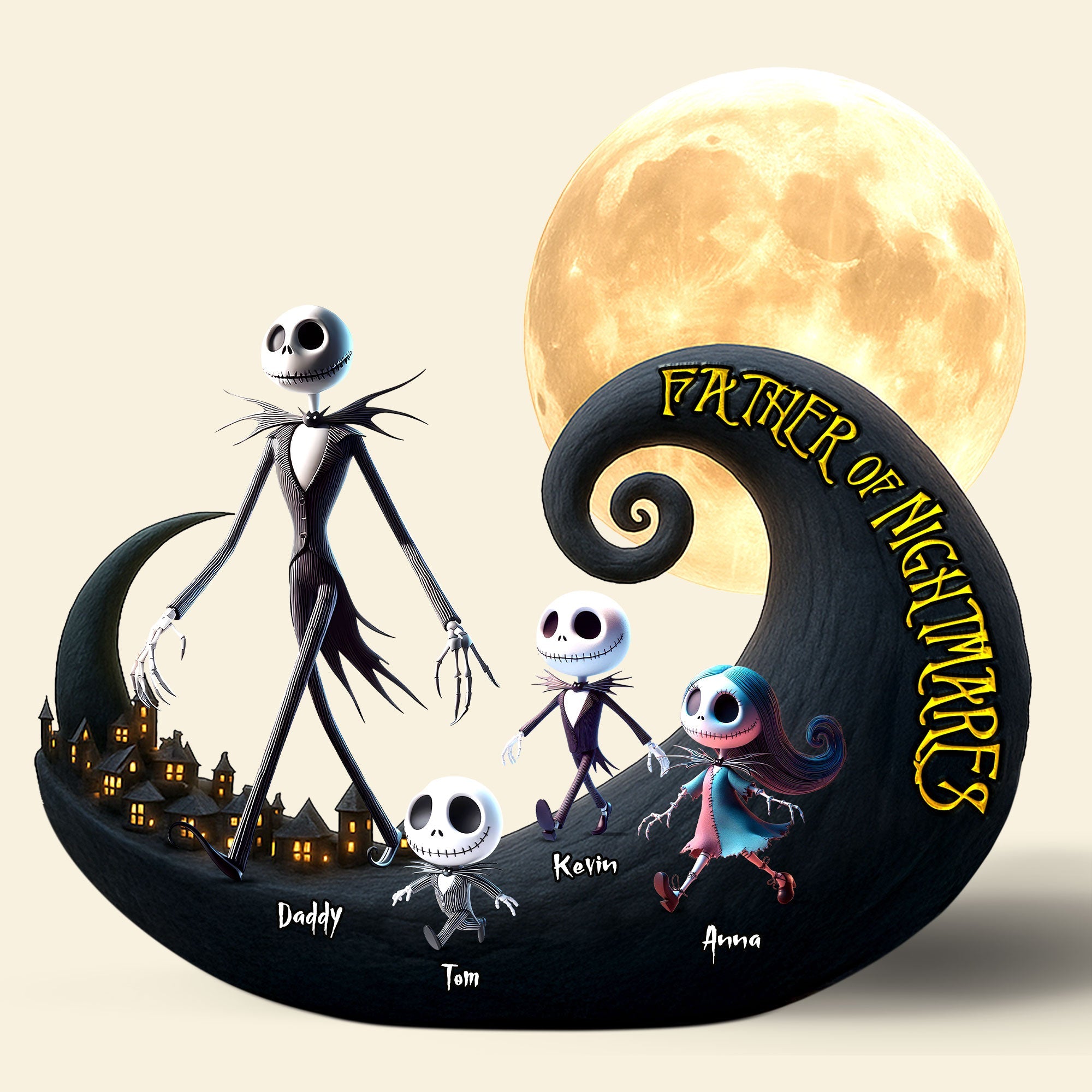 "Celebrate Dad's Nightmares!" - Personalized Nightmare Dad Plaque - Gift for Dad, Grandpa, and More Shaped Plaques PopCulturePrints