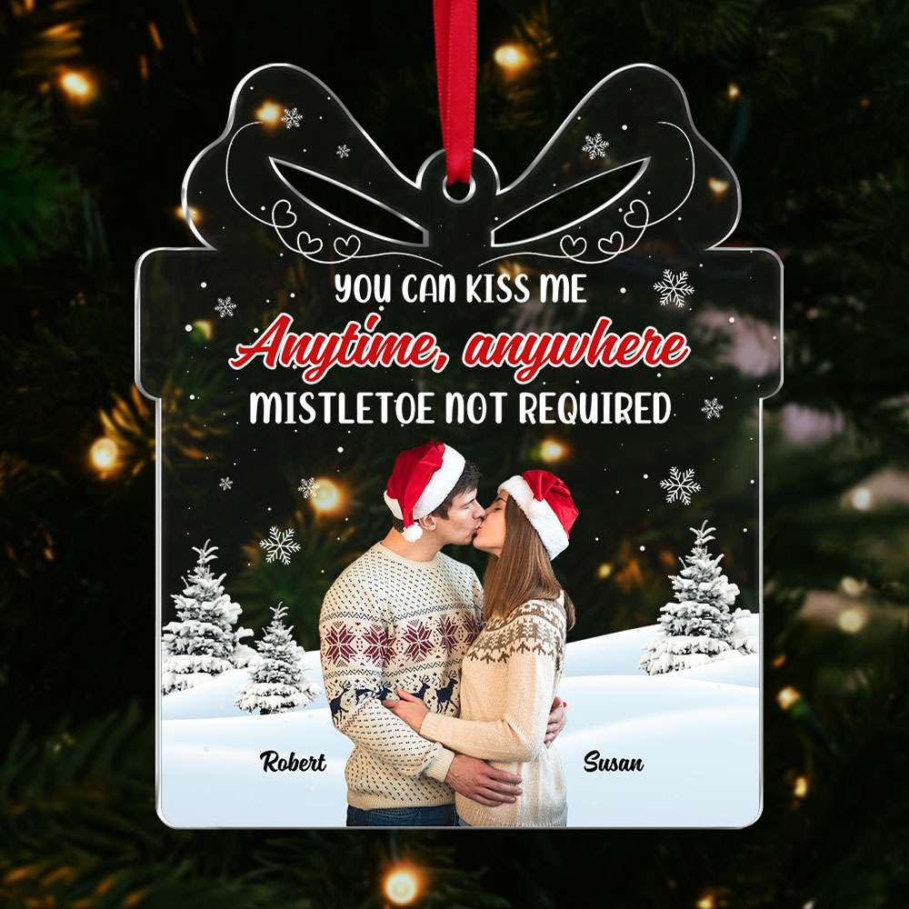Custom Photo Couple Christmas Ornament - Festive Acrylic Keepsake Ornament PopCulturePrints