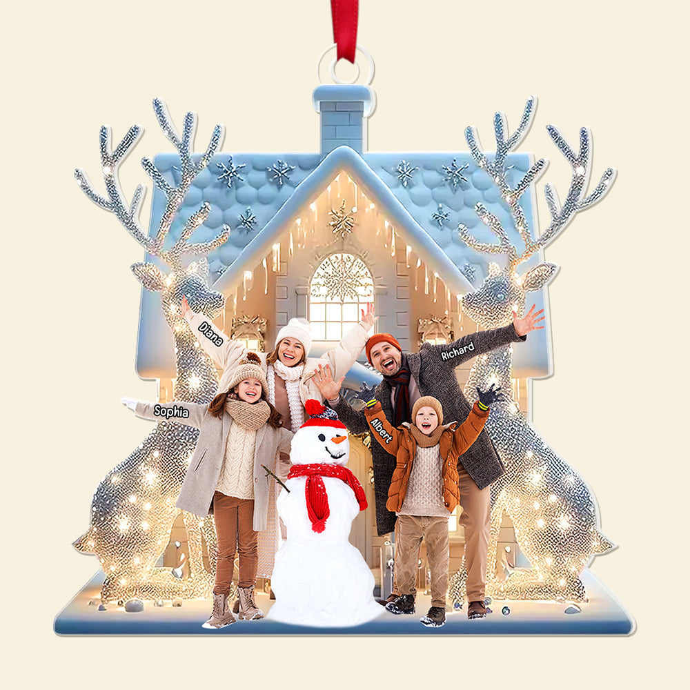 Personalized Family Photo Acrylic Christmas Ornament Ornament PopCulturePrints