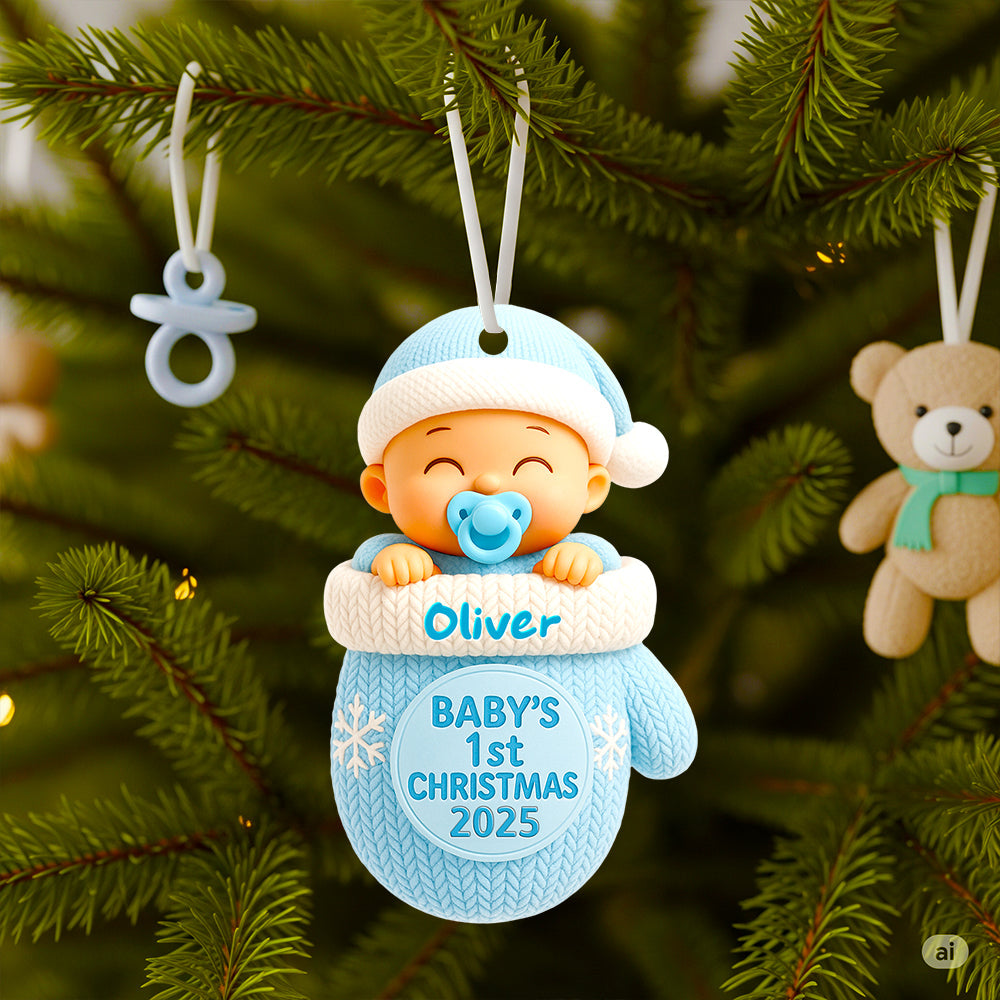 Celebrate Baby's First Christmas with Personalized Ornament - Custom Gift for New Parents and Cherished Memories Ornament PopCulturePrints