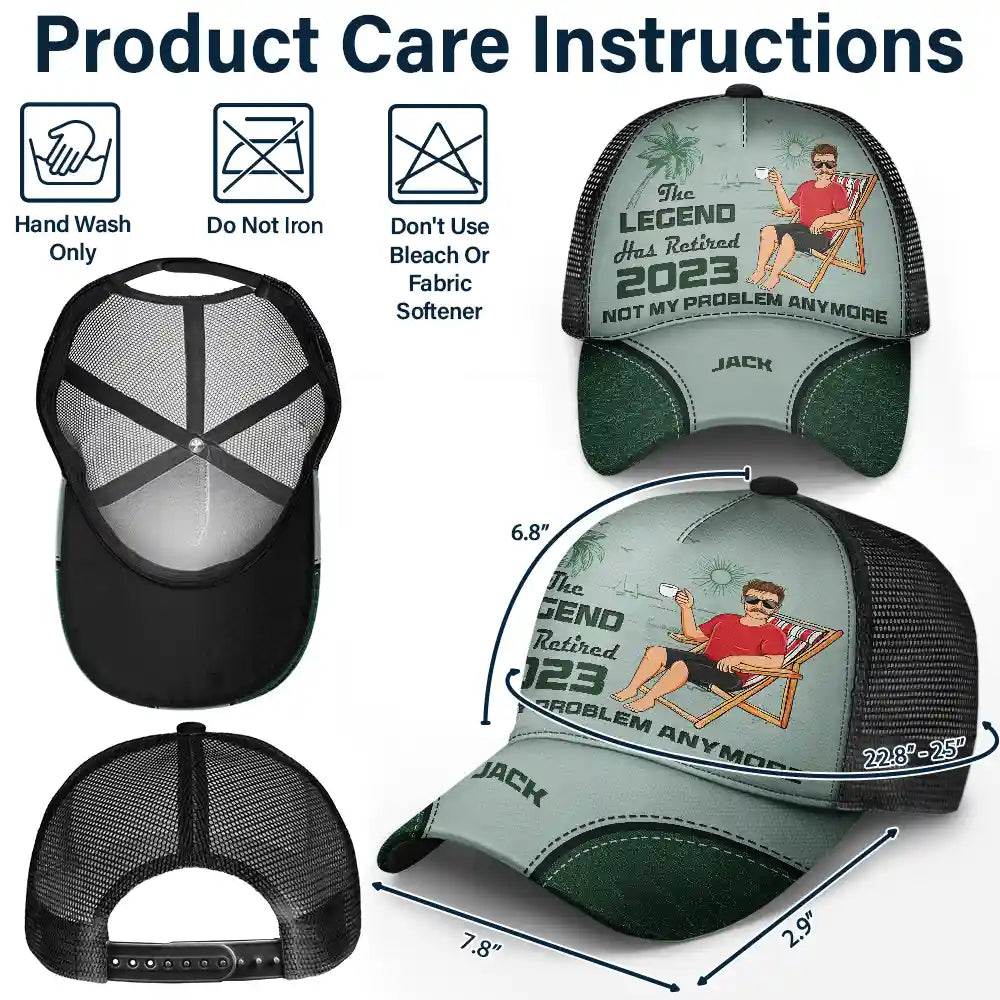 The Legend Has Retired 2025 - Personalized Casual Cap for Him Mesh-back Casual Cap PopCulturePrints