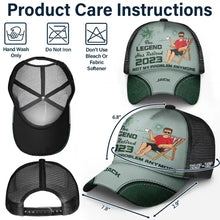 Load image into Gallery viewer, The Legend Has Retired 2025 - Personalized Casual Cap for Him Mesh-back Casual Cap PopCulturePrints
