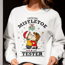 Load image into Gallery viewer, Customizable Couple Sweatshirt - Kissing Under Mistletoe
