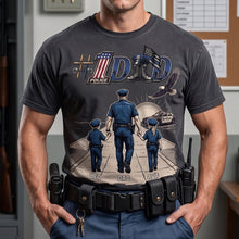 Load image into Gallery viewer, #1 Police Dad - Personalized Gifts for Proud Police Dads Shirts PopCulturePrints
