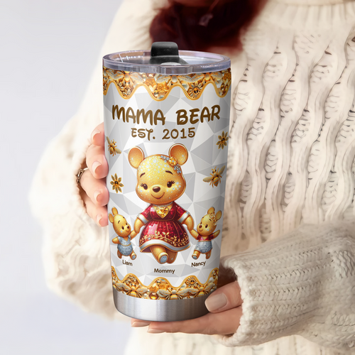Mama Bear Love: Custom Tumbler for Mom - Perfect Personalized Gift Tumbler Cup PopCulturePrints