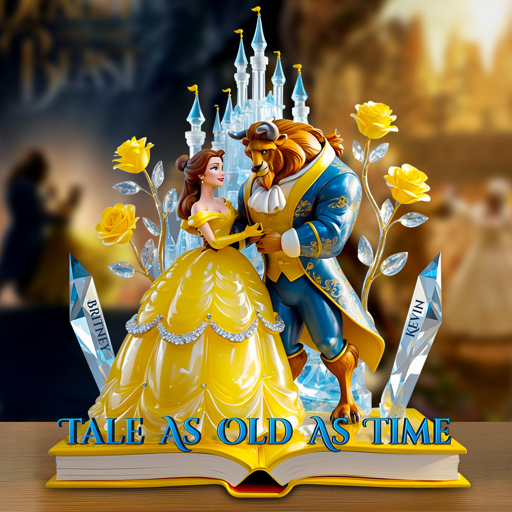Tale as Old as Time - Adorable Couple Acrylic Plaque | Personalized Gift for Couples Shaped Plaques PopCulturePrints
