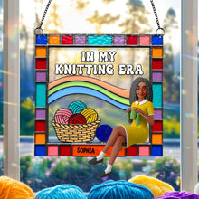 Load image into Gallery viewer, &quot;In My Knitting Era&quot;: Customized Suncatcher Ornament - Perfect Gift for Knitting Lovers Ornament PopCulturePrints
