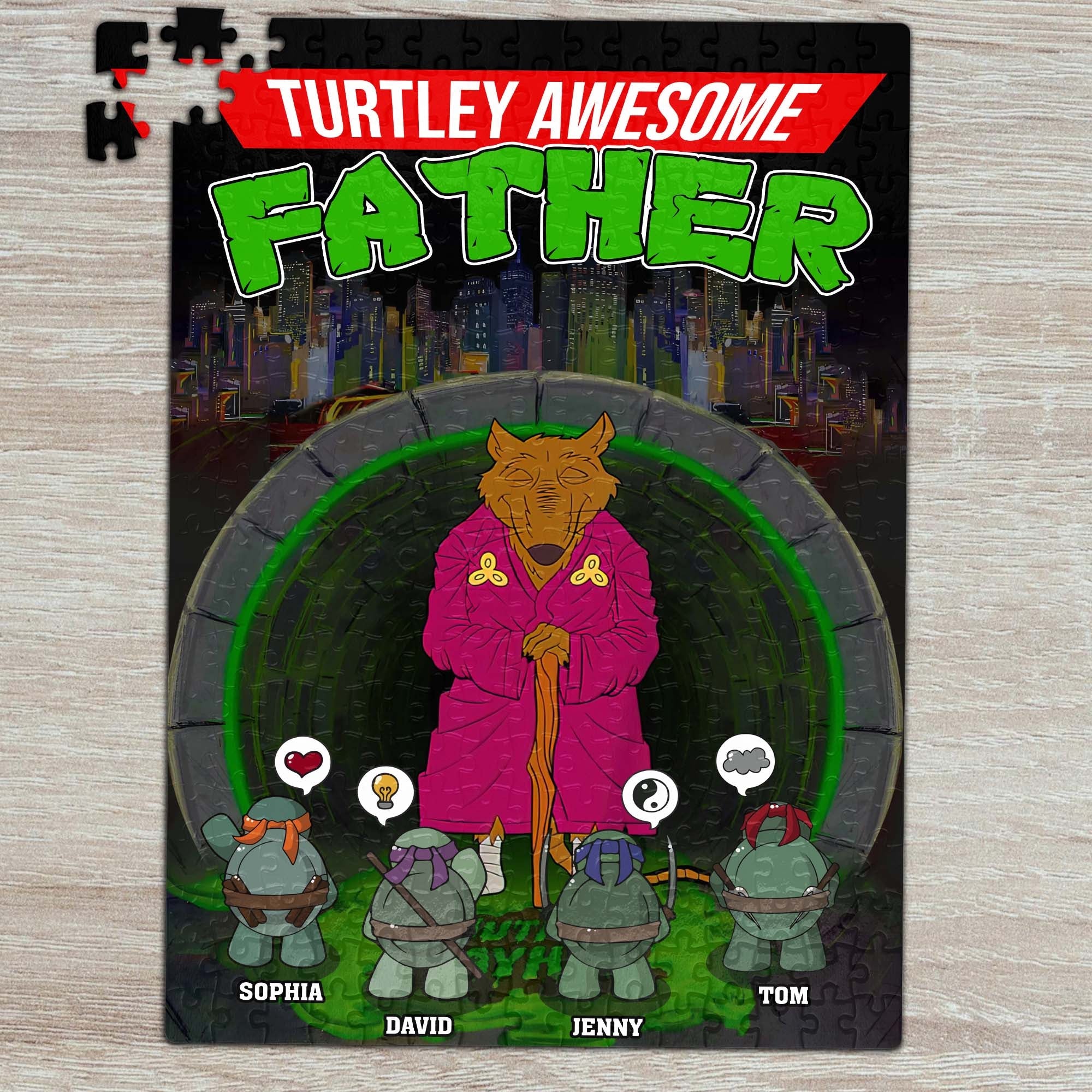 Personalized Turtley Awesome Father Jigsaw Puzzle