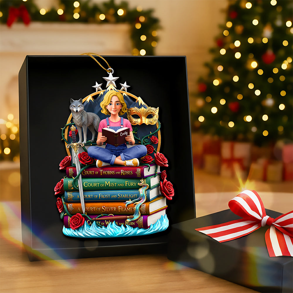 "Embrace Your Literary World" - Fantasy Reading Christmas Ornament - Personalized Gift for Book Lovers Ornament PopCulturePrints