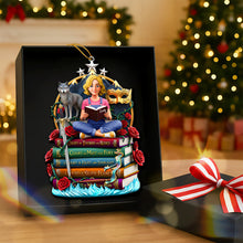 Load image into Gallery viewer, &quot;Embrace Your Literary World&quot; - Fantasy Reading Christmas Ornament - Personalized Gift for Book Lovers Ornament PopCulturePrints
