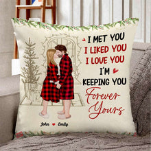 Load image into Gallery viewer, Personalized Romantic Square Pillow - Forever Yours
