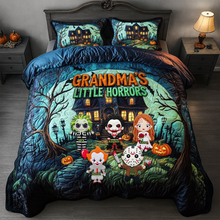 Load image into Gallery viewer, &quot;Embrace the Spooky Spirit&quot; - Little Horror Quilt Bed Set - Custom Personalized Gifts for Grandma &amp; Mom Bedding Set PopCulturePrints
