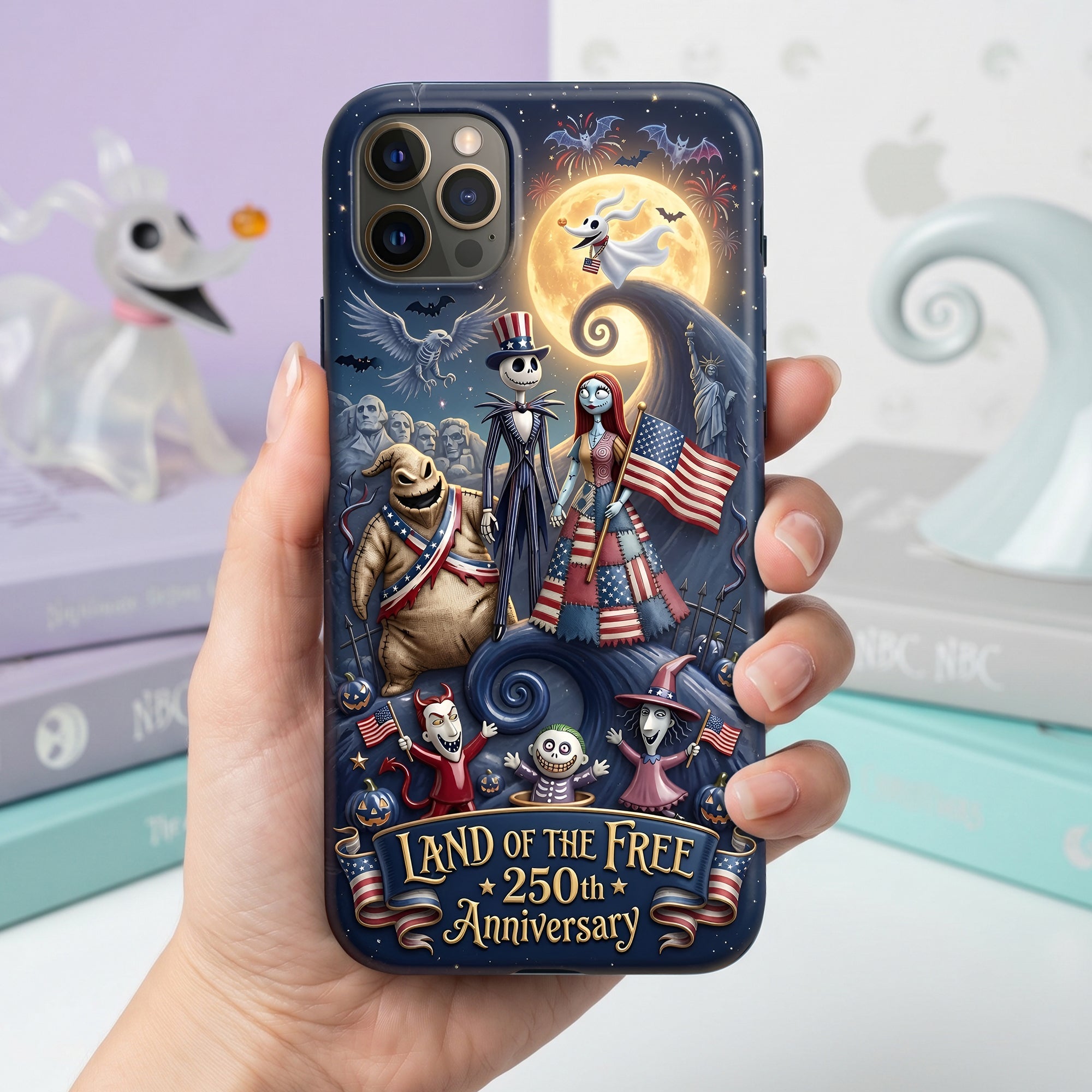 “Celebrate Freedom! Unique, Personalized Land Of the Free Phone Case - A Custom Gift for Everyone”