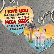 Load image into Gallery viewer, Personalized Funny Keychain for Him - Mega Seeds Design | Valentine&#39;s Day Gifts Keychains PopCulturePrints
