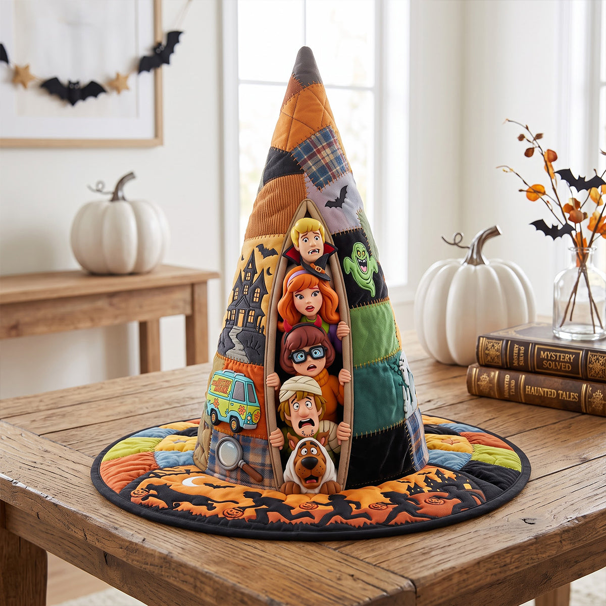 Horrified Peeking Out Quilted Witch Hat - Personalized Gifts 05qhtn140826 Quilted Witch Hat PopCulturePrints