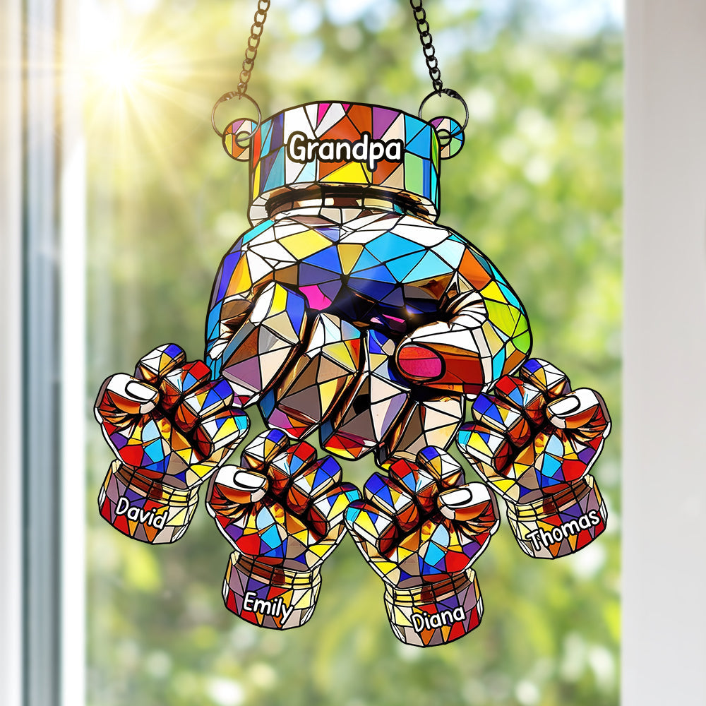 Fist Bump Suncatcher Ornament - A Personalized Gift for Grandpa Ornament PopCulturePrints