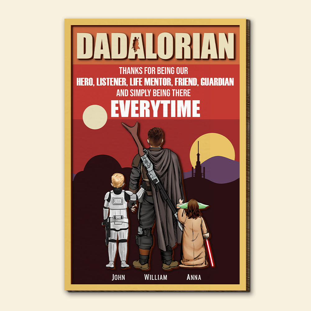 Personalized Dadalorian Wood Sign - Unique Gifts for Father's Day Wood Sign PopCulturePrints
