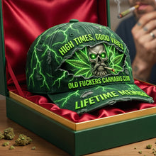 Load image into Gallery viewer, High Times, Good Vibes - Personalized Classic Cap for Stoner Lovers Caps PopCulturePrints
