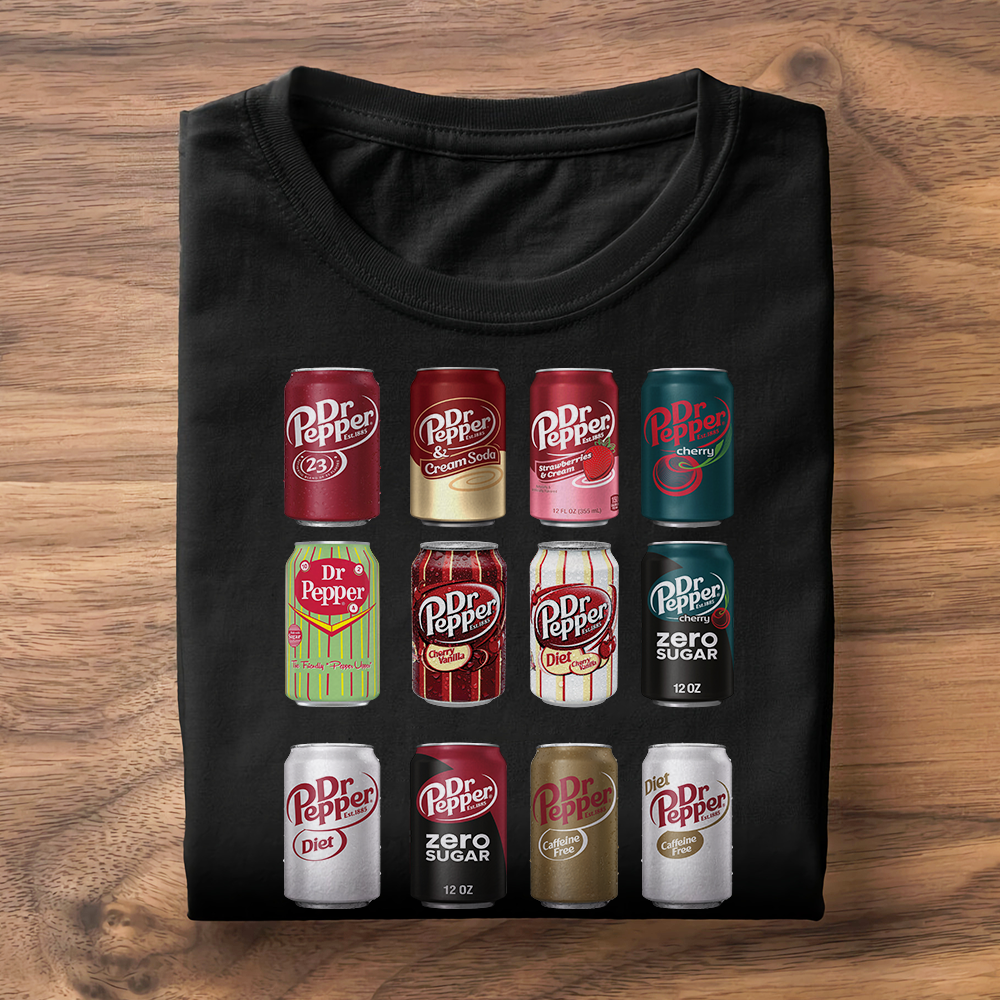 Soda Lover's Delight: Quirky Dr Pepper Can Shirt