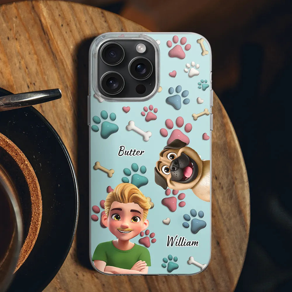 “Celebrate Your Furry Friend!” - Personalized 3D Effect Clear Phone Case - Gift for Dog Moms, Dog Dads, Grandparents Clear Phone Case PopCulturePrints