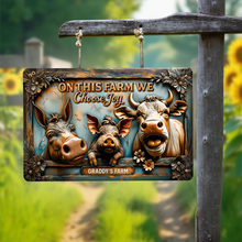 Load image into Gallery viewer, Choose Joy with Fun Farm Animals Metal Sign - Personalized Gifts for Farmers Metal Signs PopCulturePrints
