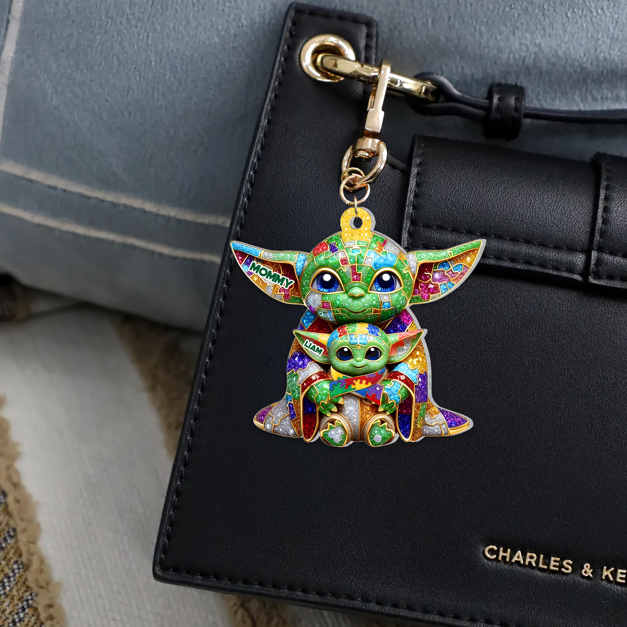 “Mommy is the Heart of the Galaxy” – Personalized Keychain for Moms, Perfect Gift for Mother's Day, Grandma & More Keychains PopCulturePrints