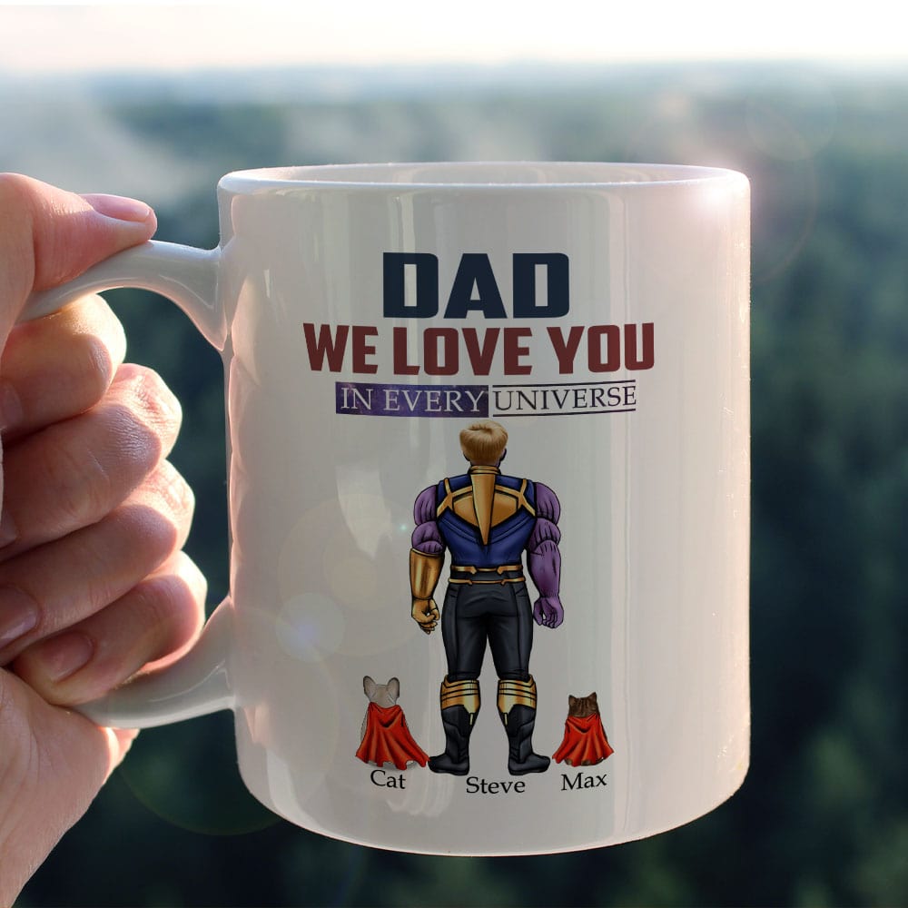 Dad, We Love You In Every Universe - Personalized Mug Coffee Mug PopCulturePrints