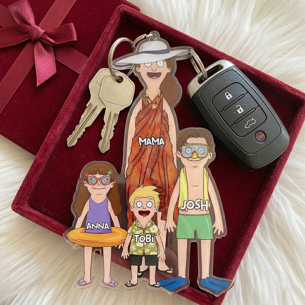 Together With Mom - A Heartwarming Personalized Gift for Mom or Grandma Keychains PopCulturePrints