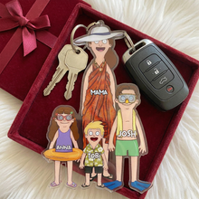 Load image into Gallery viewer, Together With Mom - A Heartwarming Personalized Gift for Mom or Grandma Keychains PopCulturePrints
