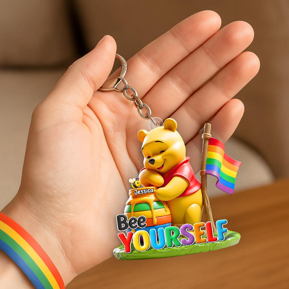 “Bee Yourself” - Personalized Keychain for the LGBT Community Keychains PopCulturePrints