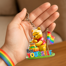 Load image into Gallery viewer, “Bee Yourself” - Personalized Keychain for the LGBT Community Keychains PopCulturePrints
