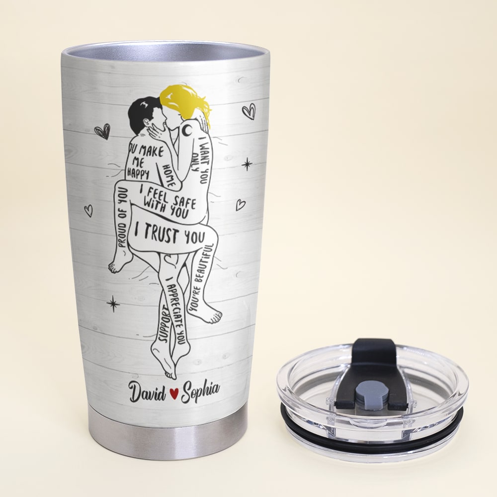 Personalized Romantic Tumbler for Couples | Custom Names & Messages | Valentine's Day Gifts Tumbler Cup PopCulturePrints