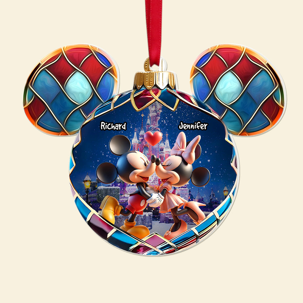 Customizable Christmas Ornament for Couples - Mickey & Minnie Theme