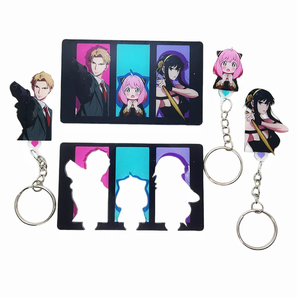 Spy Family Themed Personalized Keychain Holder - Gift for Family