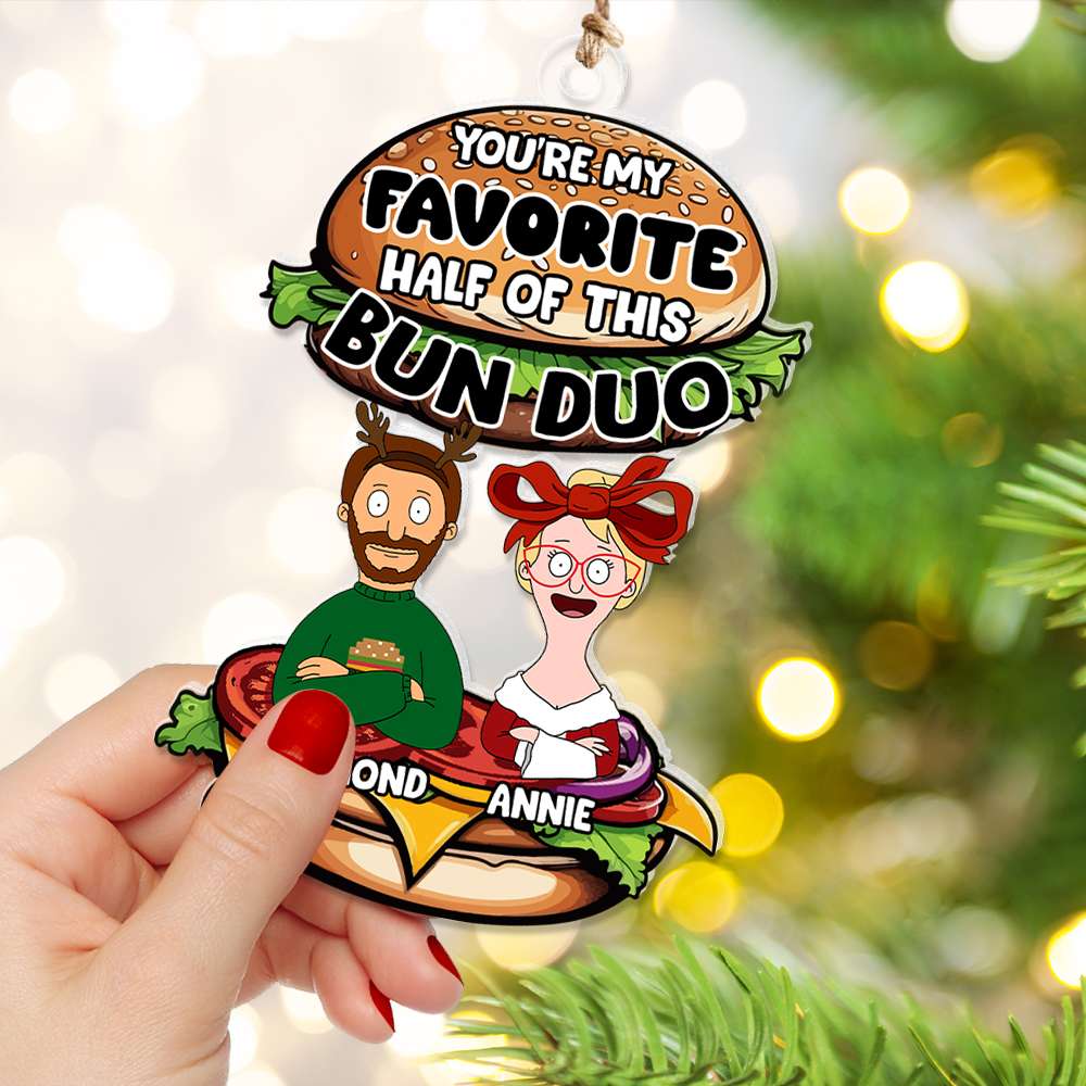 Personalized Couple Burger Ornament - Fun Acrylic Keepsake