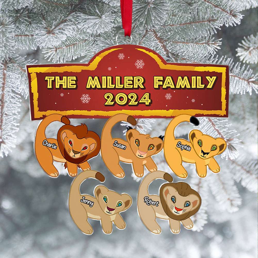 Custom Lion Family Christmas Ornament 2024 Ornament PopCulturePrints