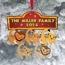 Load image into Gallery viewer, Custom Lion Family Christmas Ornament 2024 Ornament PopCulturePrints
