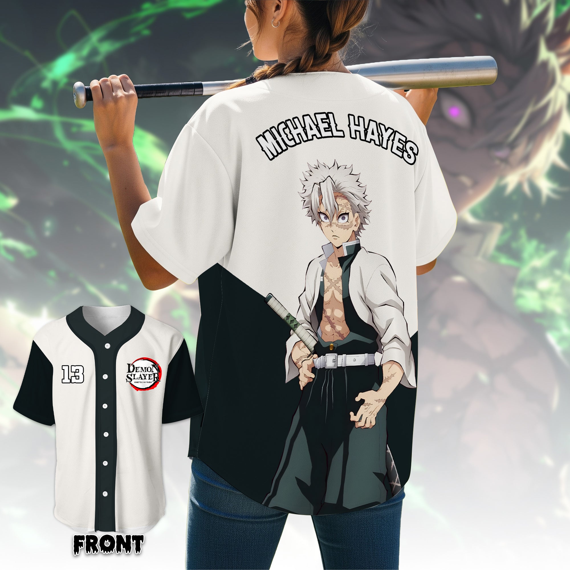 “Unleash the Warrior Within” - Mystic Sword Warrior Baseball Jersey Shirt - Personalized Gift for Anime Lovers, Friends, Family AOP Products PopCulturePrints