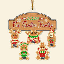 Load image into Gallery viewer, Personalized Family Christmas Acrylic Ornament - Gingerbread Style
