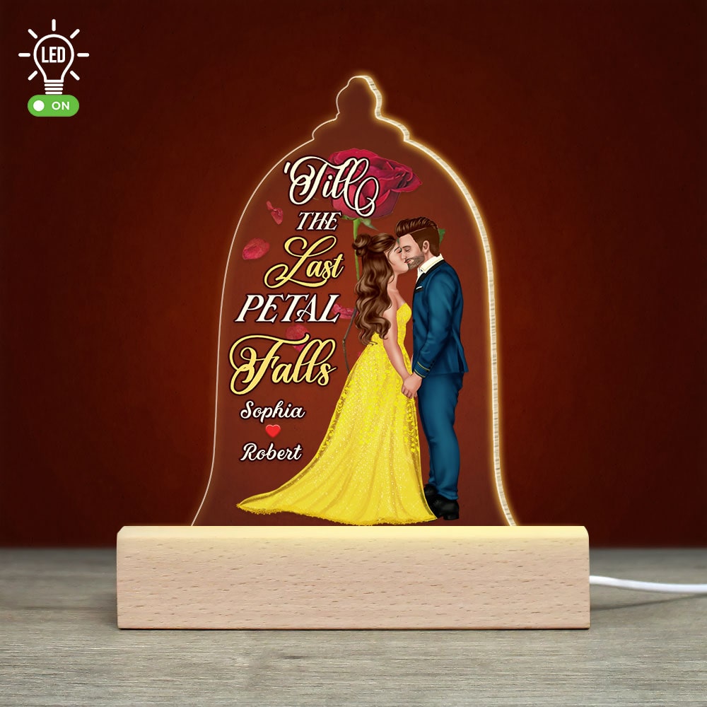 Till The Last Petal Falls Personalized LED Light for Couples Led Night Light PopCulturePrints