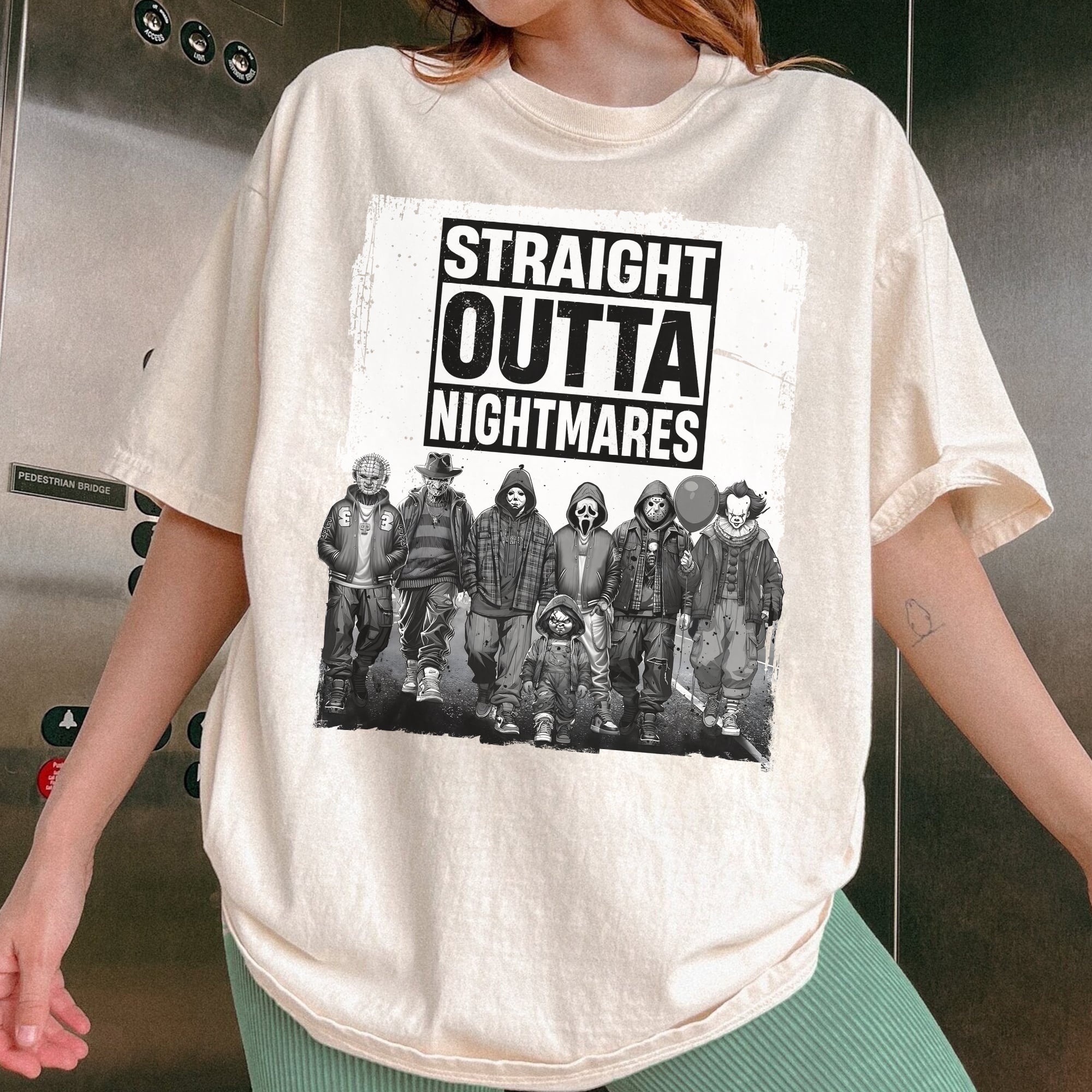 Horror Film Villains 'Straight Outta Nightmares' Boyband T-Shirt