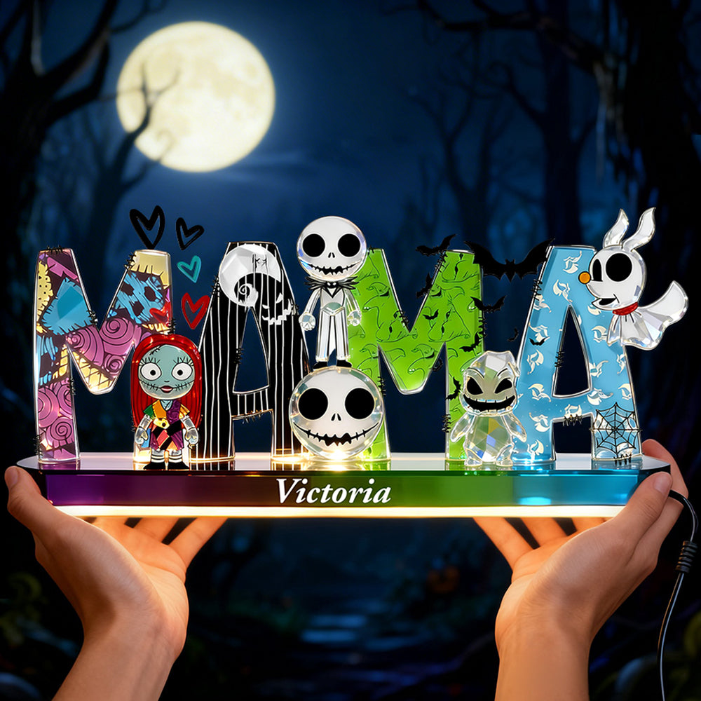 Embrace the Spooky Charm: Spooky Mama Acrylic Light Box - Personalized Gift for Mom, Grandma & More! Light Box PopCulturePrints