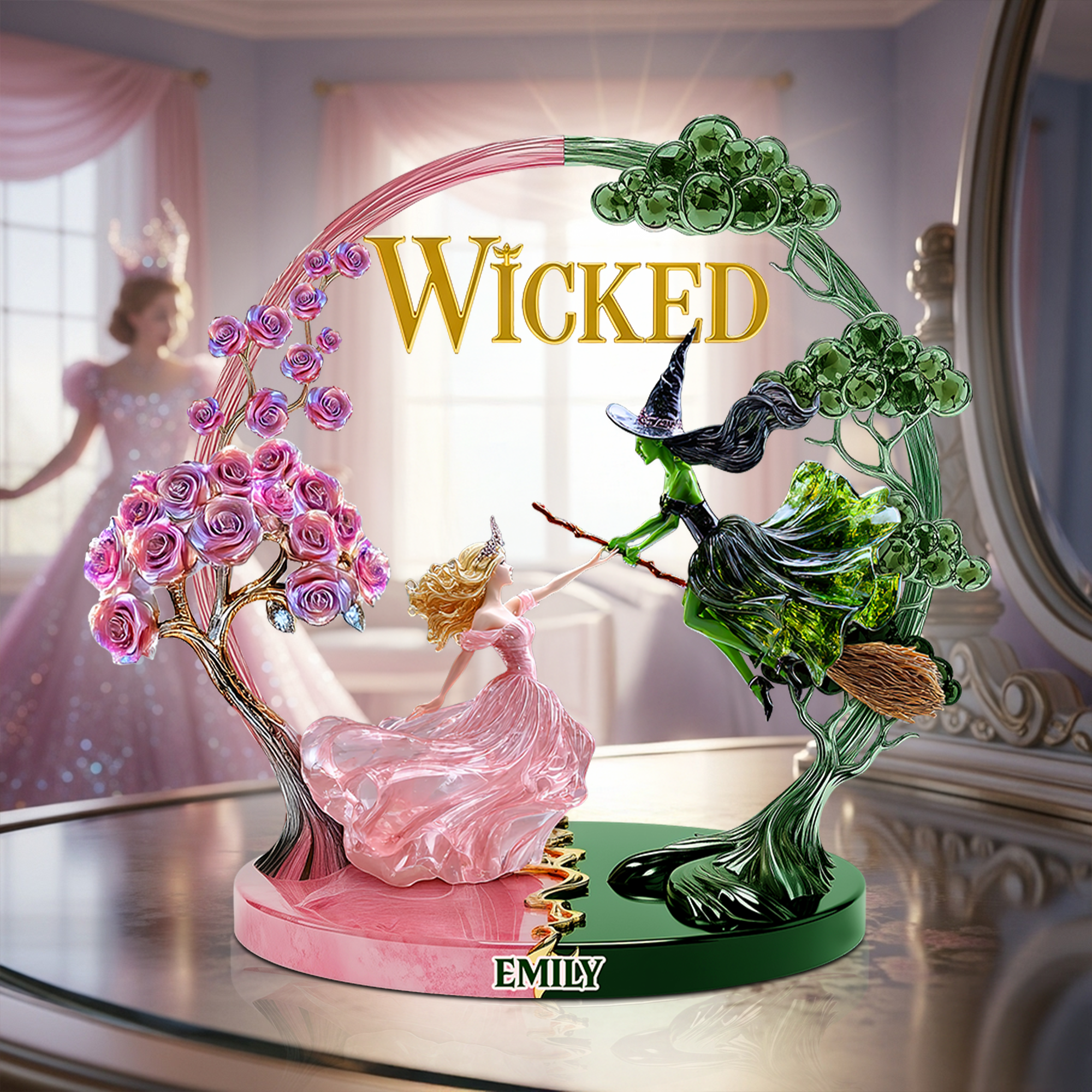 “Embrace the Magic of Friendship” - Musical Acrylic Plaque, Personalized Gift for Fans of Wicked Shaped Plaques PopCulturePrints