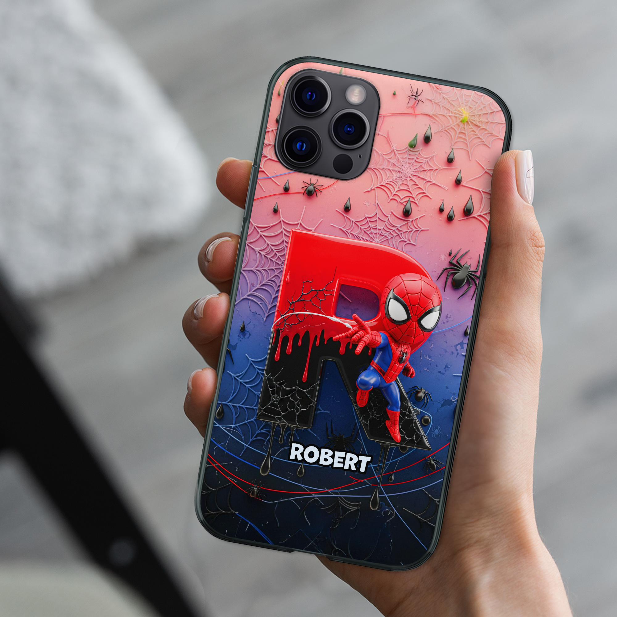 “Swing into Action with Style!” - Wall-Crawler Alphabet Phone Case - Personalized Gifts for Marvel Fans Phone Case PopCulturePrints