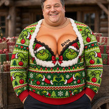 Load image into Gallery viewer, "Bring Humor This Holiday!" - Hot Mischief Christmas 3D Knitted Ugly Sweater - Personalized Gift for Friends, Family, and Fun-Loving Individuals
