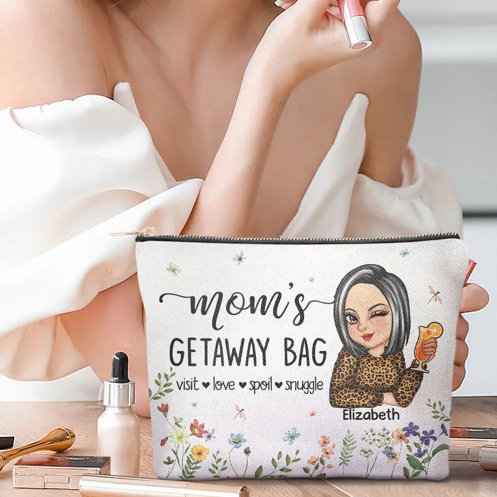 “Travel with Love: Grandma's Personalized Cosmetic Bag” - Personalized Gift for Mom and Grandma Cosmetic Bag PopCulturePrints