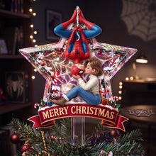 Load image into Gallery viewer, “Love is in the Air” - Personalized Forever Love Christmas Tree Topper - Custom Gift for Couples and Loved Ones
