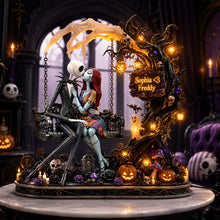 Load image into Gallery viewer, “Embrace the Spooky Season with Love” - Personalized Spooky Swing Couple Acrylic Light Box - Perfect Halloween Gift for Couples
